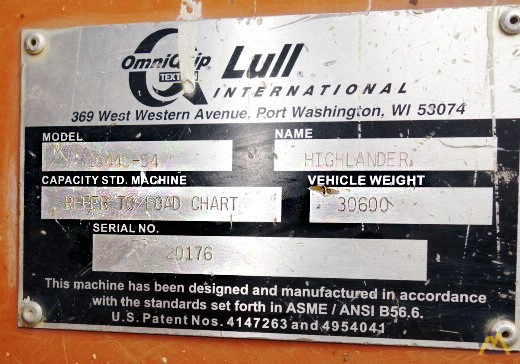 10,000 lb. Lull 1044C-54 Telehander 10