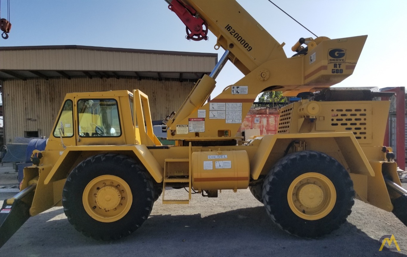 1990 Grove RT58D 20-Ton Down Cab Rough Terrain Crane 0