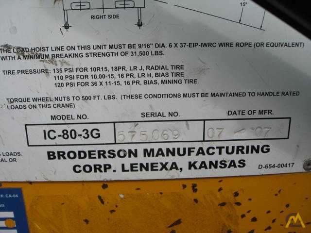2007 Broderson IC-80-3G 9-Ton Carry Deck Crane; CranesList ID: 544 14