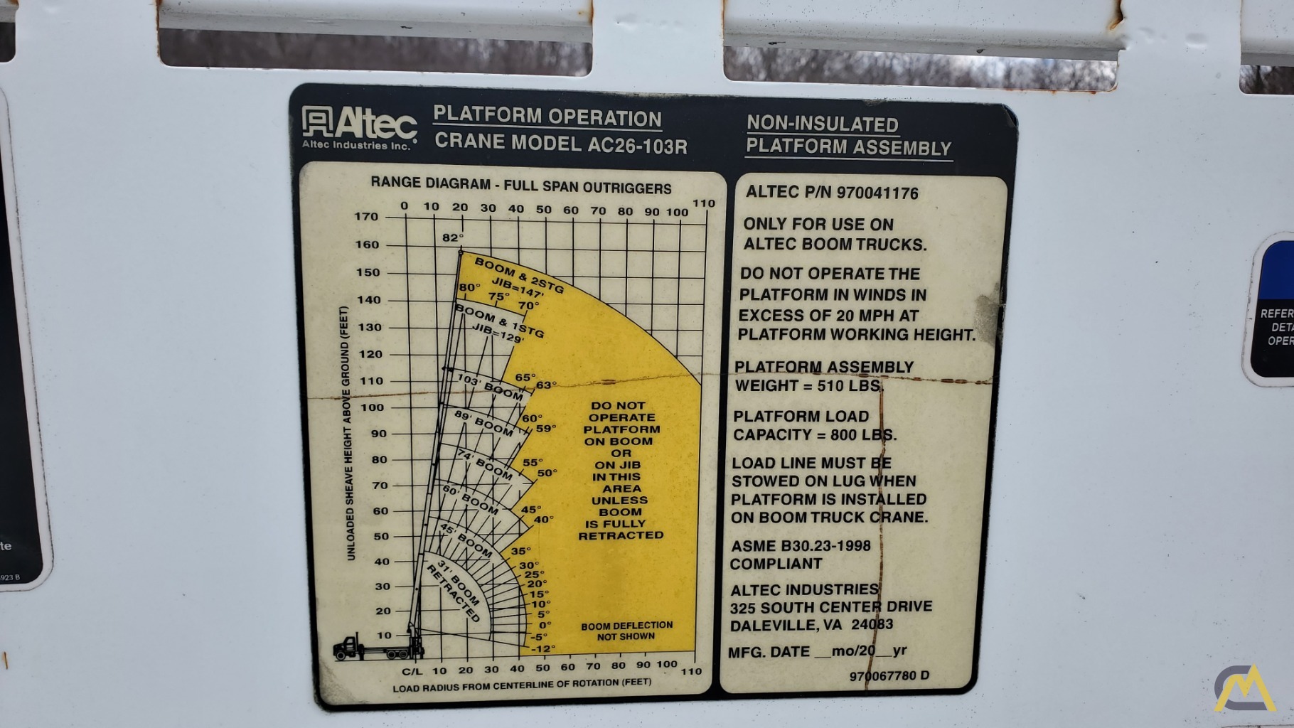 2007 Altec AC26-103R 26-Ton Boom Truck Crane on International 3