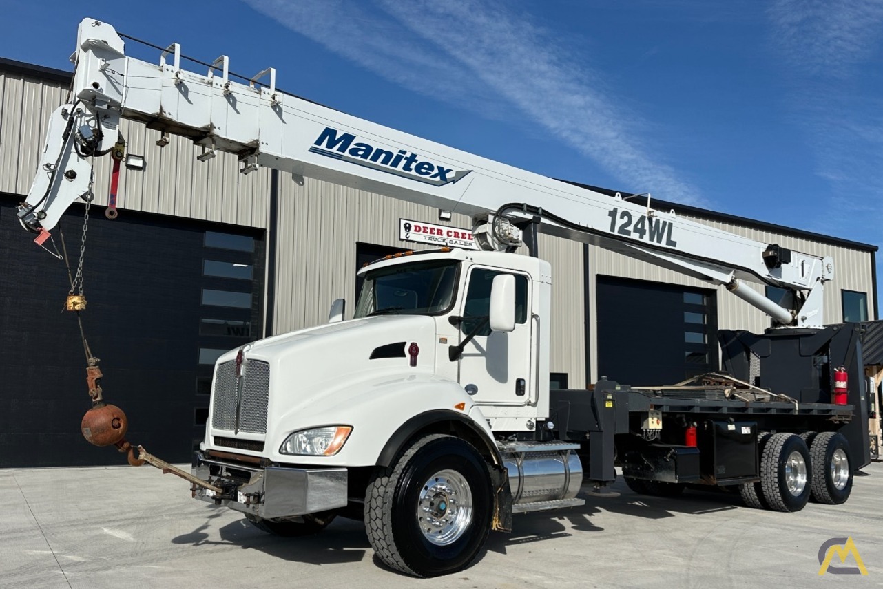 SOLD Wire Line Manitex 124WL 25-ton Boom Truck Crane on Kenworth T440 0