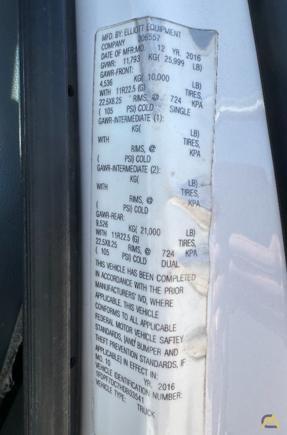 2016 Elliott L60R Aerial Bucket Truck 10