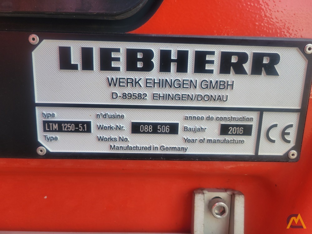 2016 Liebherr LTM 1250-5.1 300-Ton All Terrain Crane 7