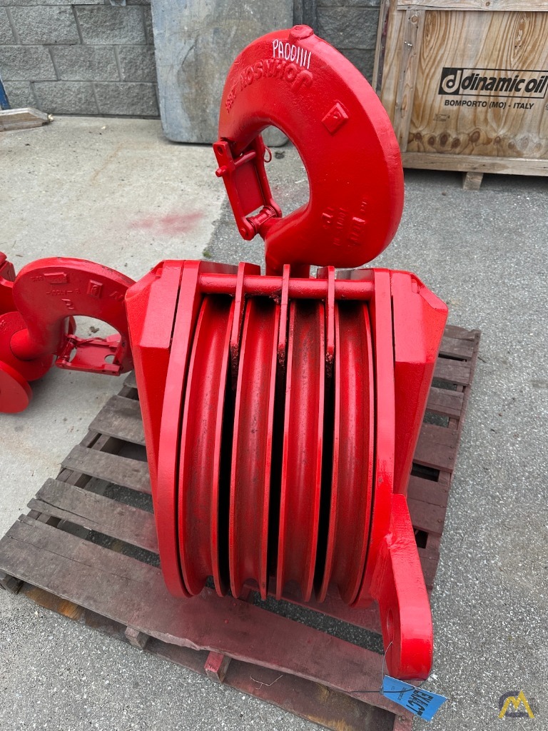SOLD 4 SHEAVE 1 inch WIRE ROPE - 110 TON HOOK BLOCK 0