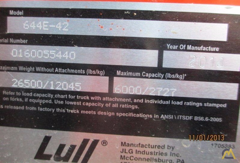 6,000 lb. Lull 644E-42 Forklift 4