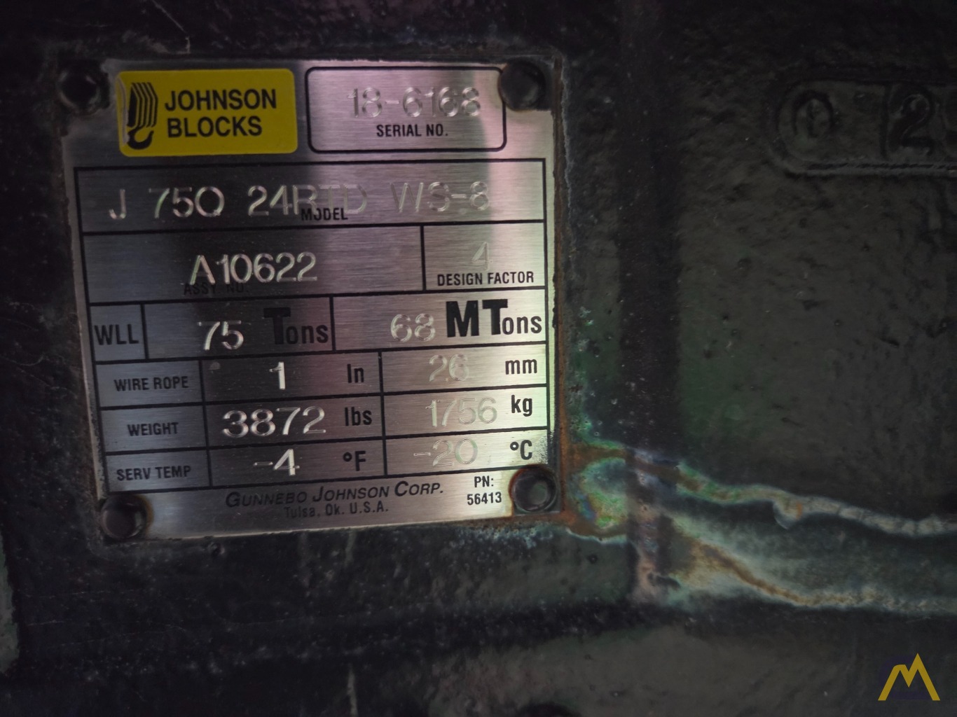 75 Ton Johnson Hook Block 4 Sheave 1