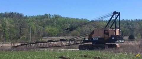 American 7250 60-ton Lattice Boom Dragline Crawler Crane  0