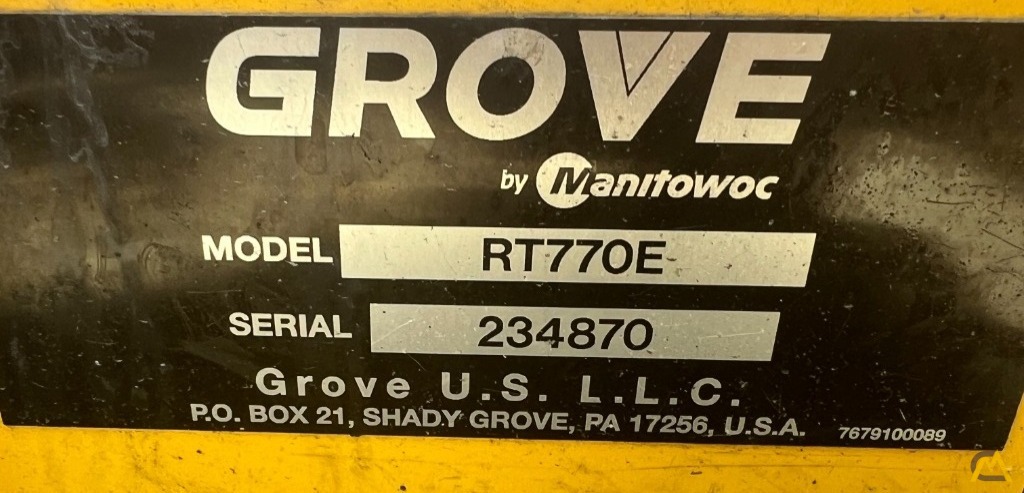**AVAILABILITY: IMMEDIATELY** 2014 Grove RT770E 70 Ton R/T Crane 4