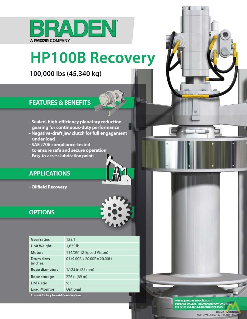 Braden HP100B Winch For Sale Winches (Hoist Drums) Parts Attachments