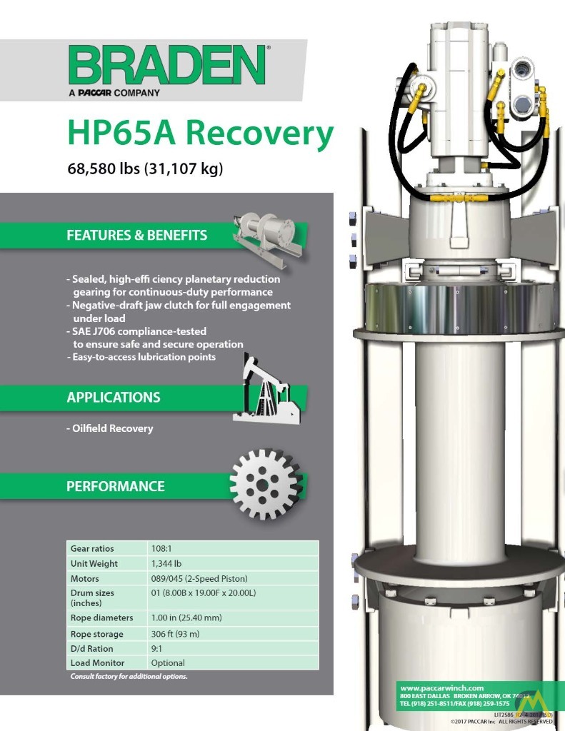 Braden HP65 Winch For Sale Winches (Hoist Drums) Parts Attachments