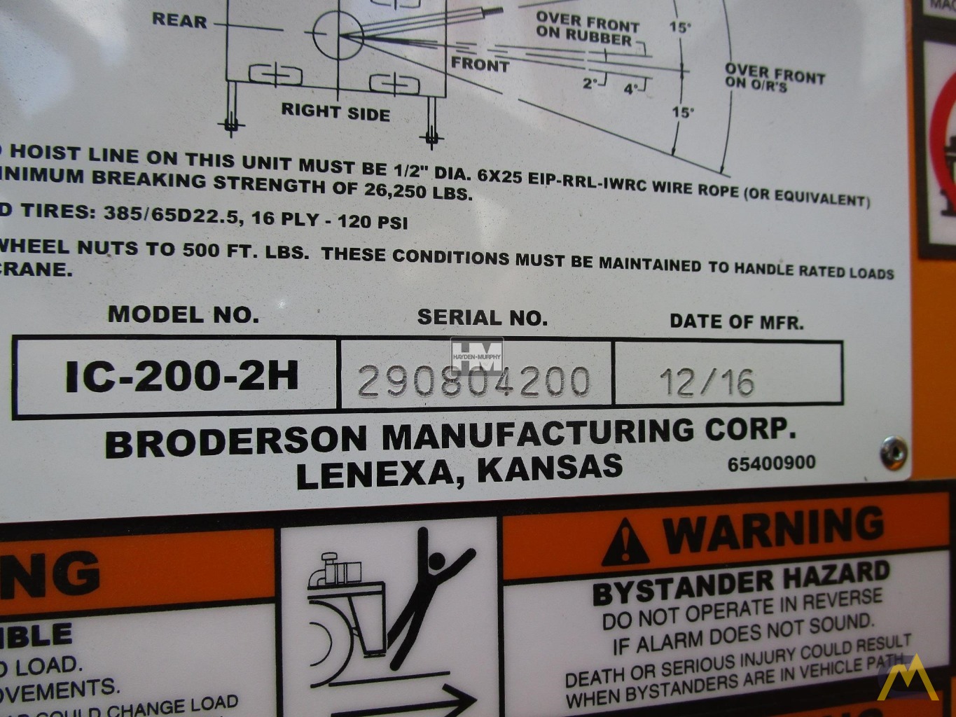 Broderson IC-200-2H 15-ton Industrial Carry Deck Crane 30