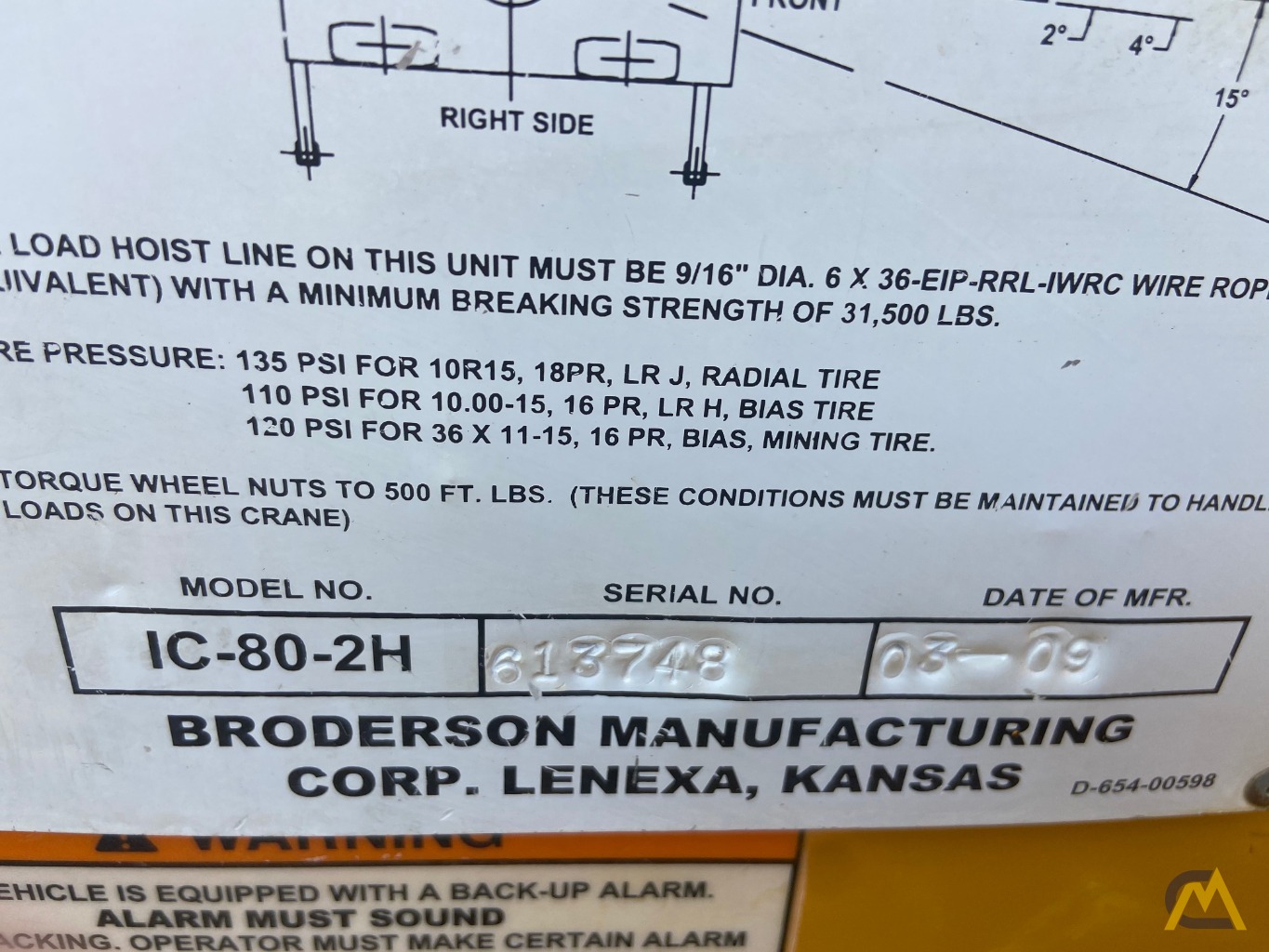 Broderson IC-80-2H 9-ton Carry Deck Industrial Crane 18