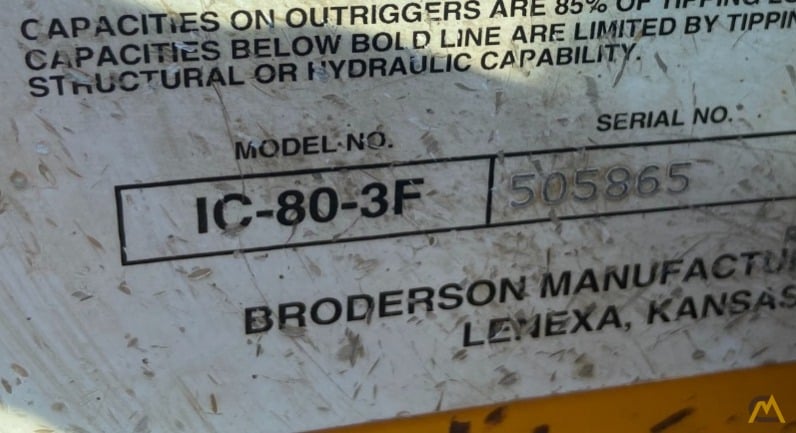 Broderson IC-80-3F 9-ton REFURBISHED Industrial Carry Deck Crane 11