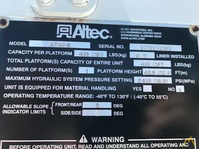Altec AT40G 45' Articulating Telescopic Boom Bucket Truck on 2012 Ford F550 4x4 Extended Cab 32