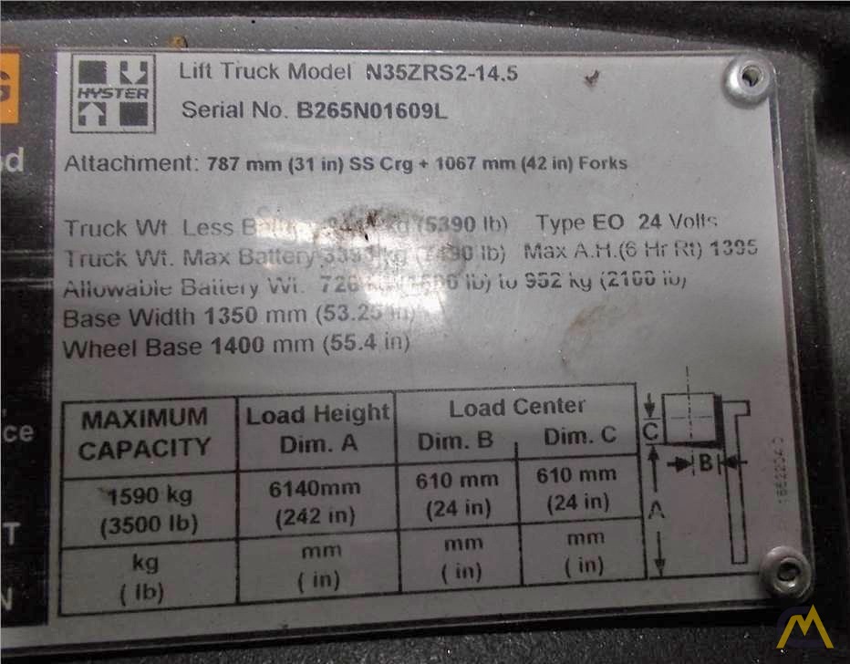 Hyster N35ZRS2 Forklift 7