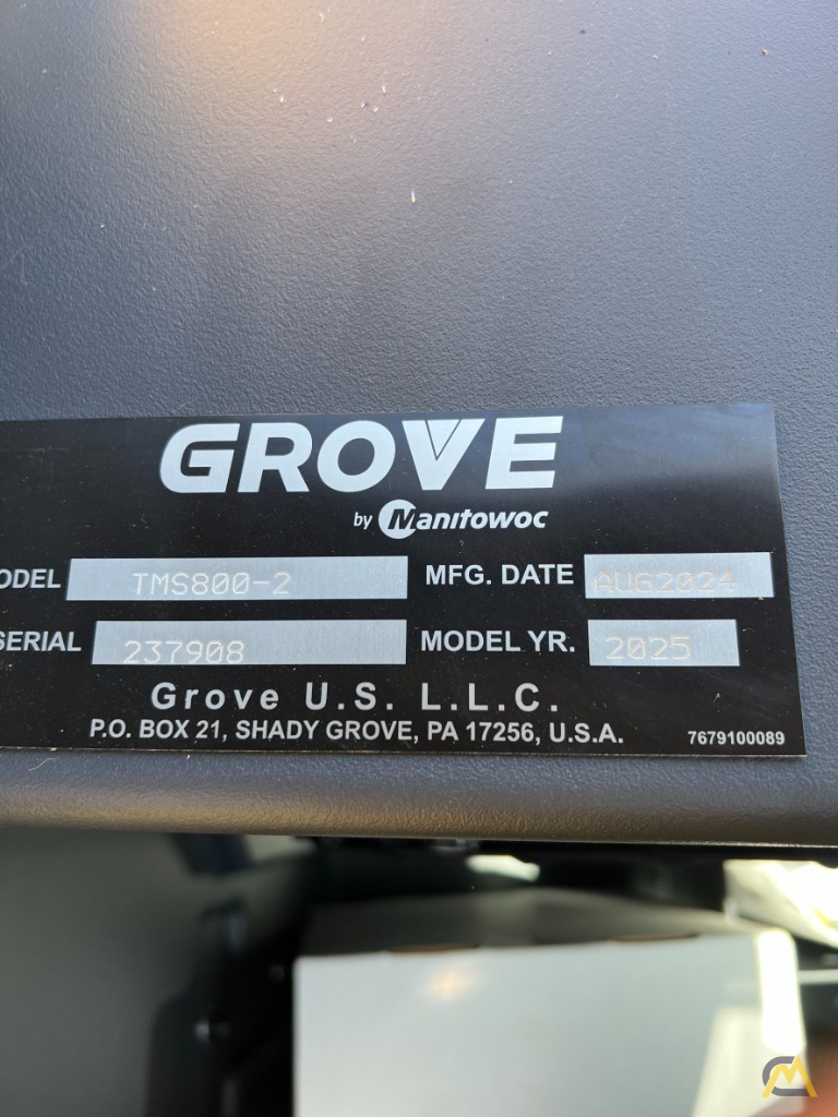 ***Immediate Availability*** New 2025 Grove TMS800-2, 80 Ton Single Engine Truck Crane 10