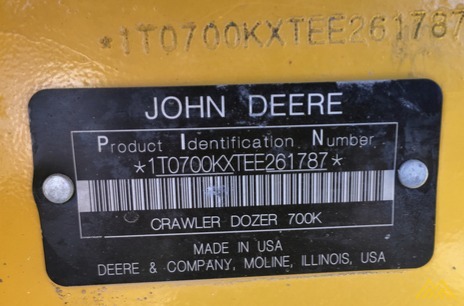John Deere 700K Dozer 6