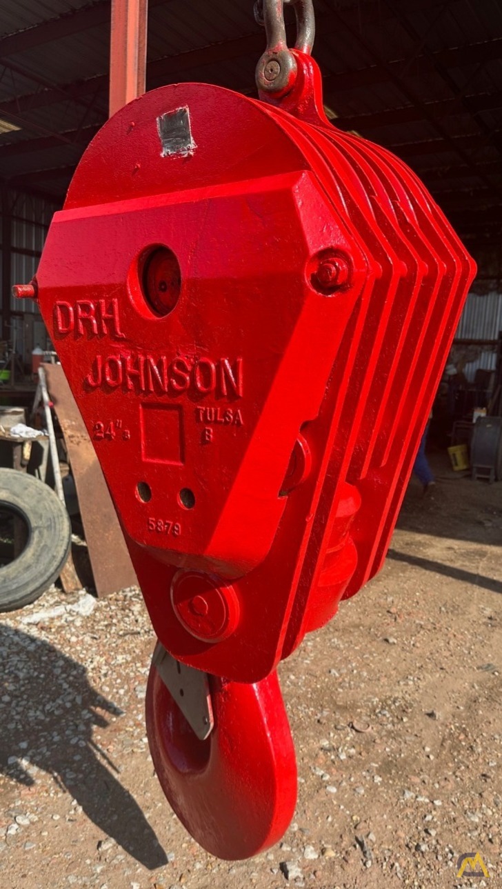 (5) Sheave Johnson 140-ton 1.1/8th Inch Wire Rope Hook Block 0