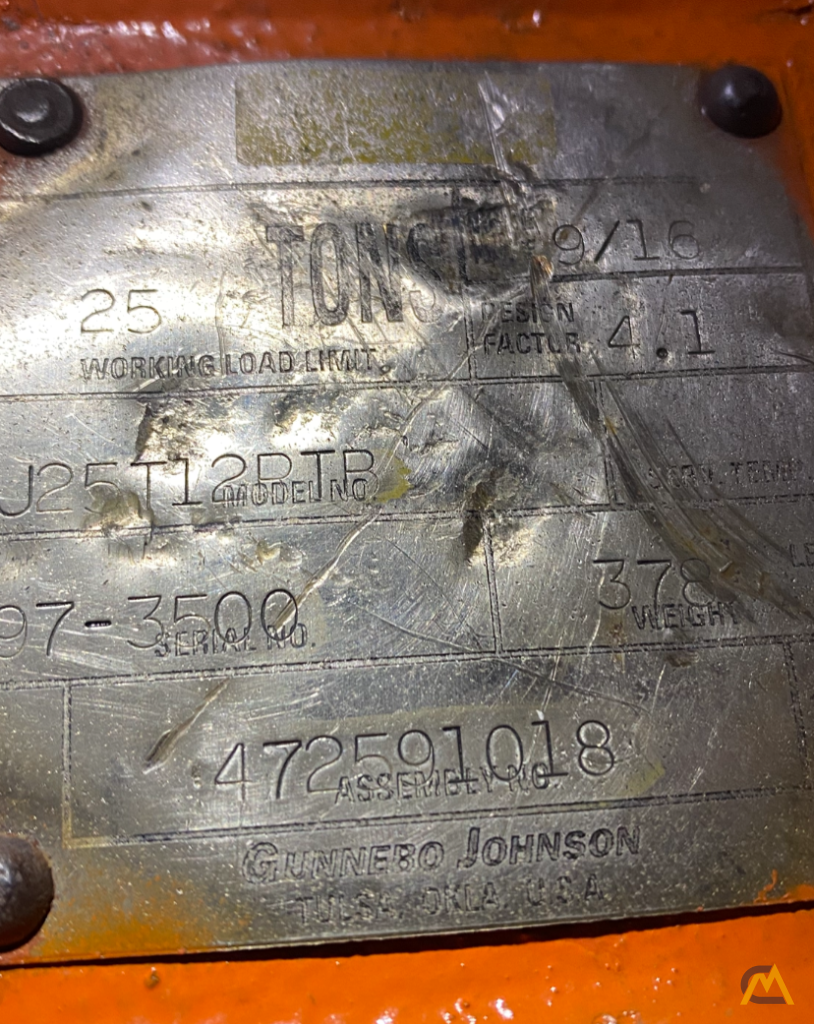 SOLD 378 lb Gunnebo Johnson 25-ton 3-Sheave Hook Block  2