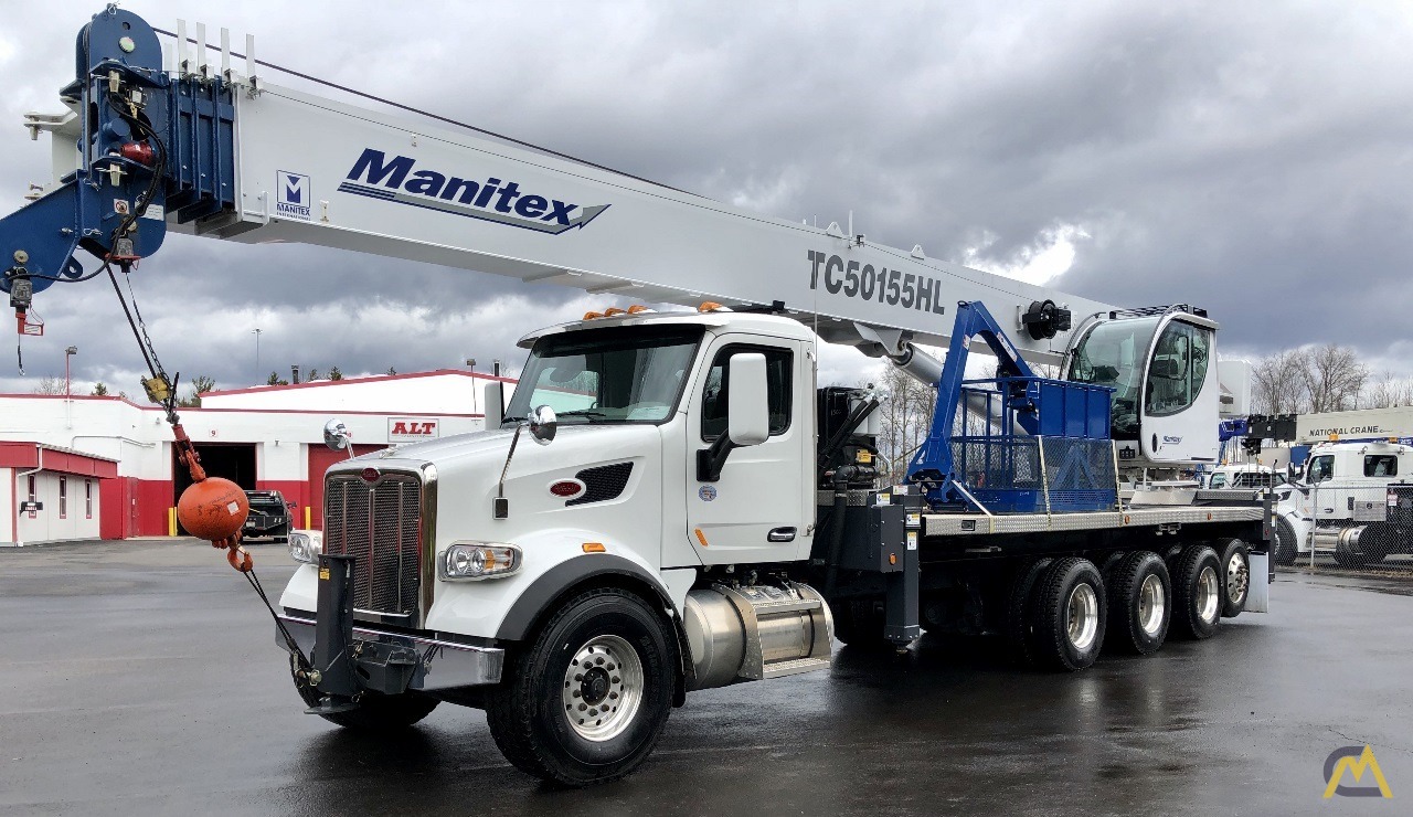 Manitex TC50155SHL Boom Truck Crane on Peterbilt 567