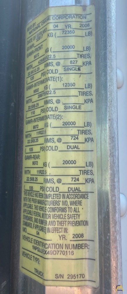 National Series 800D Model 890D Boom Truck Crane on Low Mile Peterbilt 365 32