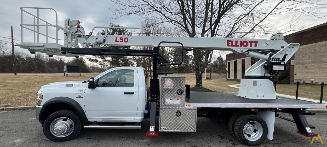 (2) NEW & In Stock Elliott L50 Aerial Work Platforms on Ram 5500 HD Chassis 1