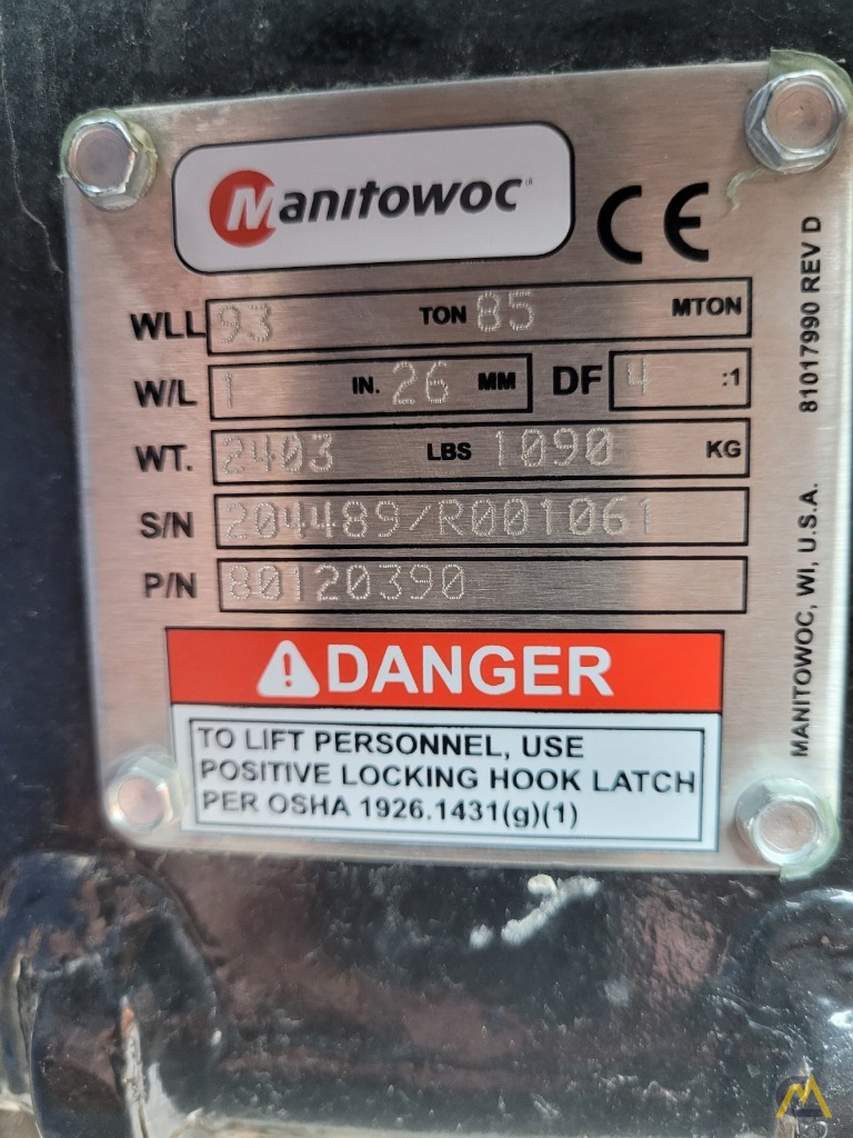 New Manitowoc 93-Ton 3-Sheave Hook Block 1