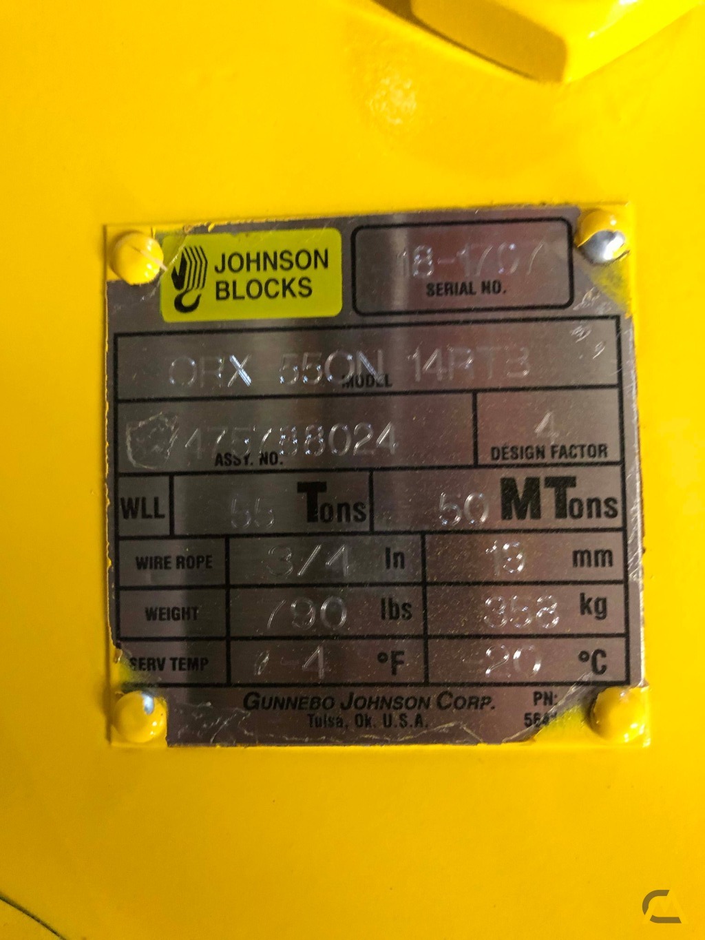 NEW Gunnebo Johnson 55Ton Hook Block For Sale Blocks Parts Attachments