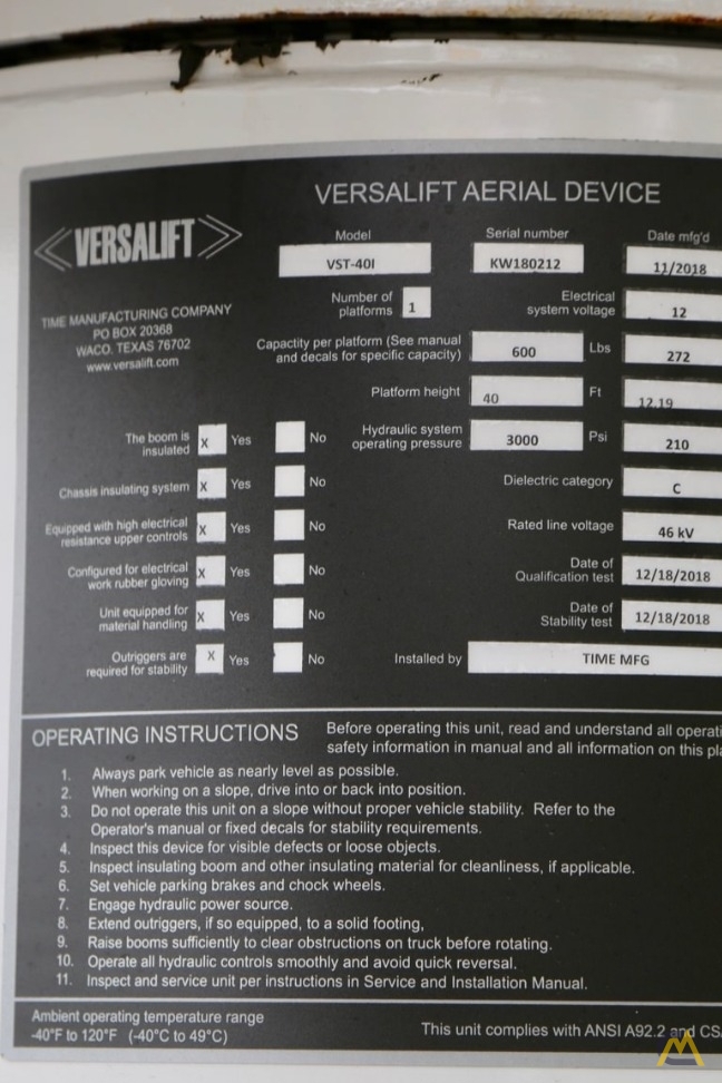 Versalift VST-40-I 0.30-Ton Articulating Bucket Truck 20