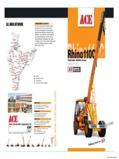 ACE (Action Construction Equipment) Rhino 110C Specifications