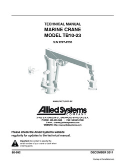 Allied Marine Crane TB10-23 Specifications