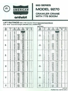 American 9270 Specifications