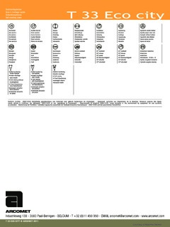 Arcomet T 33 Eco city Specifications