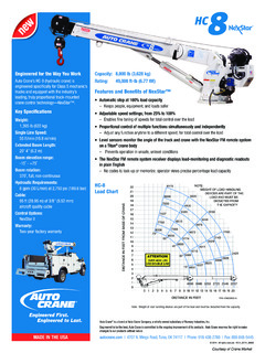 Auto Crane HC-8 Specifications