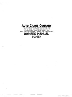 Auto Crane 5005EH Specifications