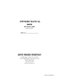 Auto Crane 8005H Specifications