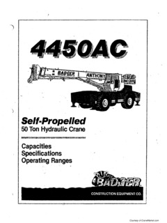 Badger Equipment Company 4450AC Specifications