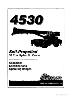 Badger Equipment Company 4530 Specifications