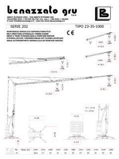Benazzato Gru 202 Specifications
