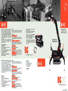 BG LIFT - Brennero Gru M 400 Specifications