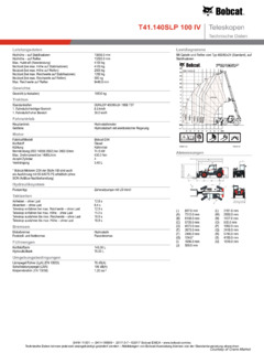 Bobcat T41.140SLP 100 IV Specifications