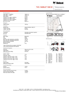 Bobcat T41.140SLP 100 IV Specifications