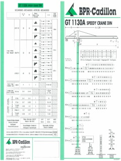 BPR-Cadillon GT 1130 SPEEDY CRANE DIN Specifications