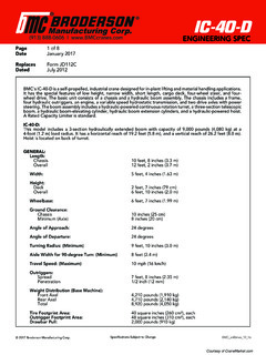 Broderson IC-40-D Specifications