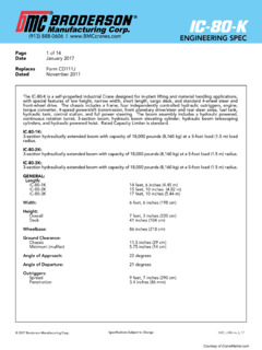 Broderson IC-80-2K Specifications