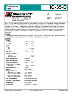 Broderson IC-35-D Specifications