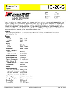Broderson IC-20-G Specifications