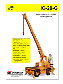 Broderson IC-20-G Specifications