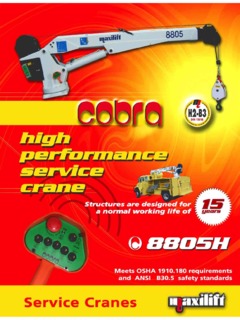 Cobra 8805H Specifications