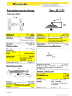 Condecta EURO 3610/27 Specifications